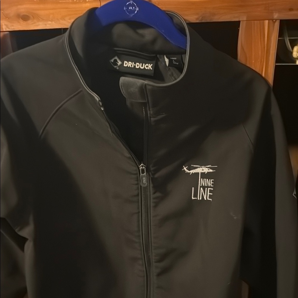 Nine Line Apparel Black Jacket with Stand-Up Collar and Full-Zip Closure